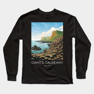 A Pop Art Travel Print of the Giant´s Causeway - Ireland Long Sleeve T-Shirt